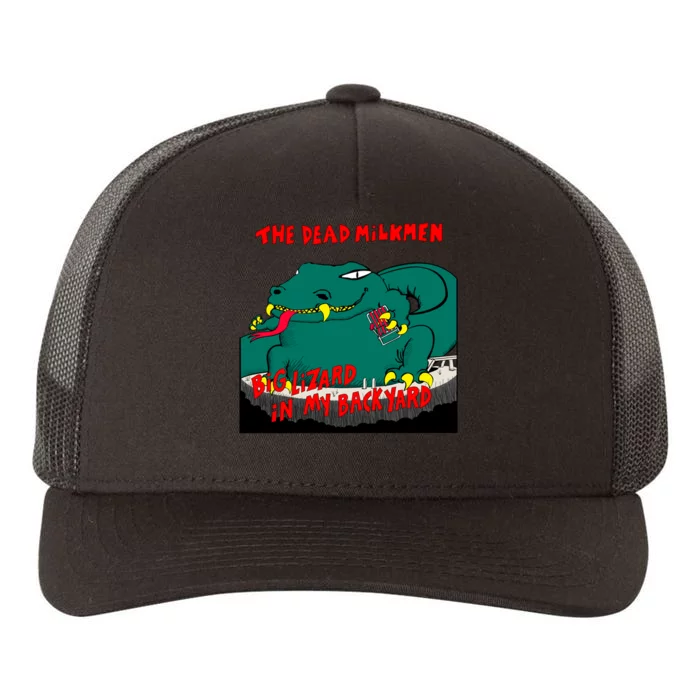 Funny Big Lizard In Backyard New Vector Design Yupoong Adult 5-Panel Trucker Hat