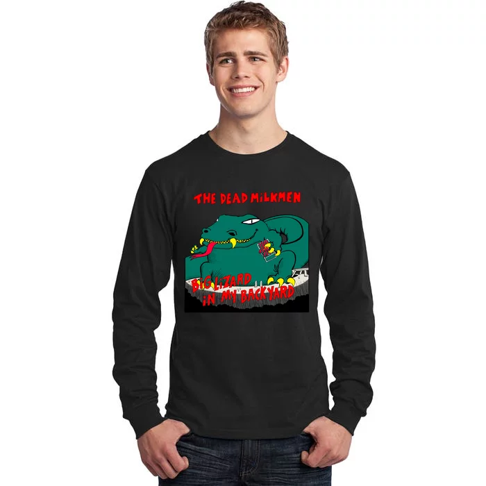 Funny Big Lizard In Backyard New Vector Design Tall Long Sleeve T-Shirt