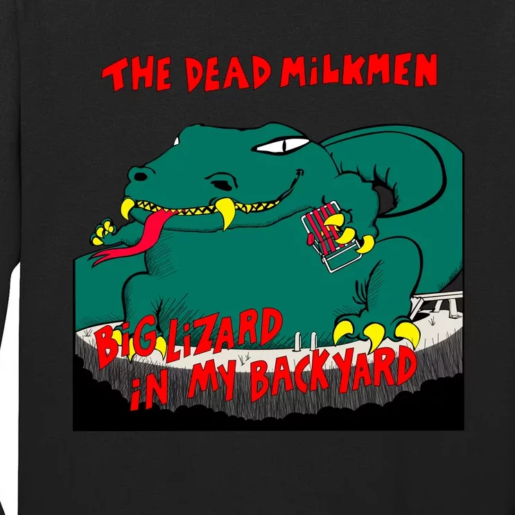 Funny Big Lizard In Backyard New Vector Design Tall Long Sleeve T-Shirt