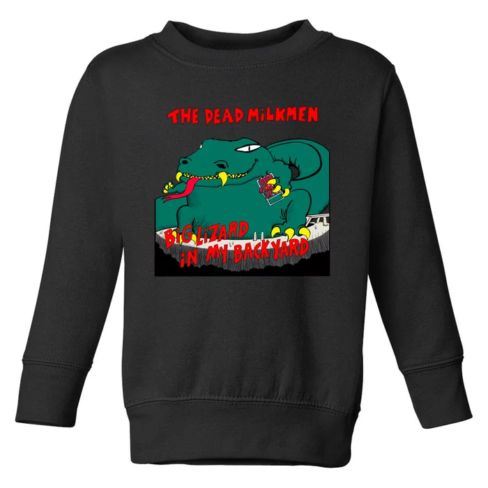 Funny Big Lizard In Backyard New Vector Design Toddler Sweatshirt