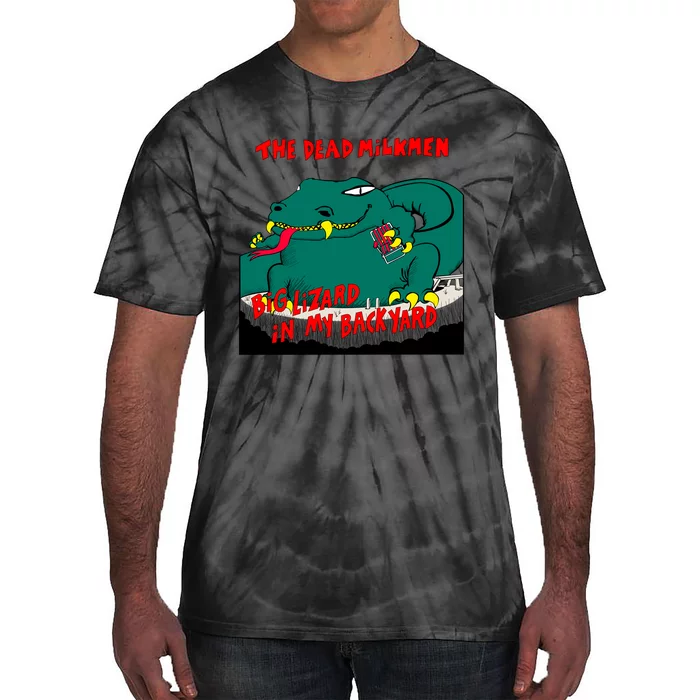 Funny Big Lizard In Backyard New Vector Design Tie-Dye T-Shirt