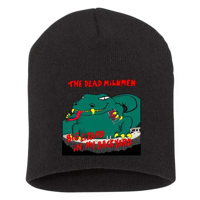 Funny Big Lizard In Backyard New Vector Design Short Acrylic Beanie