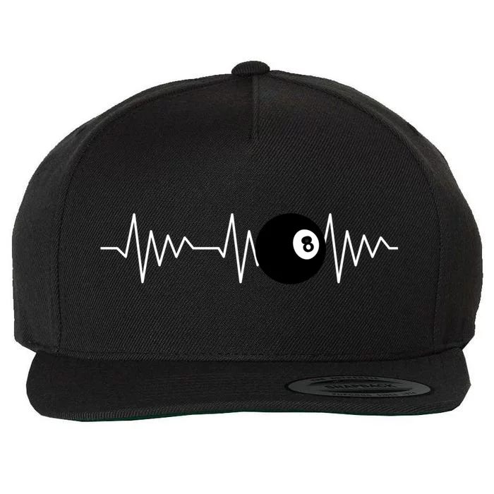 Funny Billiards Lover Heartbeat Ekg Gift Wool Snapback Cap