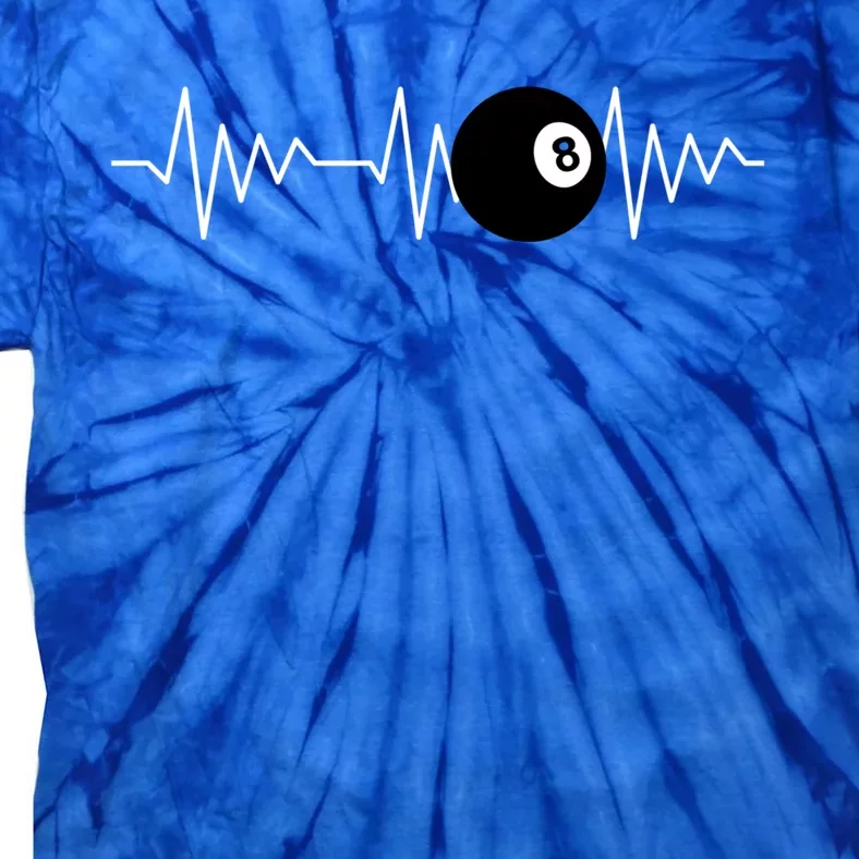 Funny Billiards Lover Heartbeat Ekg Gift Tie-Dye T-Shirt