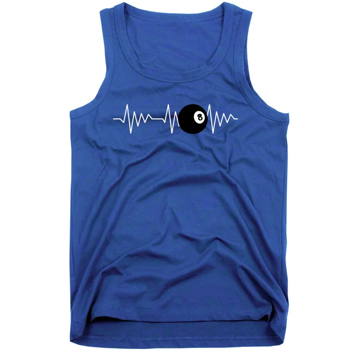 Funny Billiards Lover Heartbeat Ekg Gift Tank Top