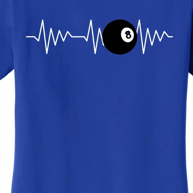 Funny Billiards Lover Heartbeat Ekg Gift Women's T-Shirt