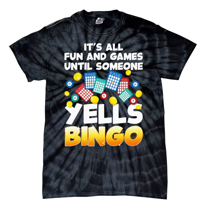 Funny Bingo Lover Design For Men Women Bingo Gambling Player Tie-Dye T-Shirt