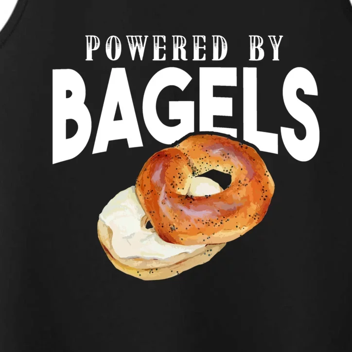 Funny Bagel Lover Funny Gift Powered By Bagels Gift Performance Tank