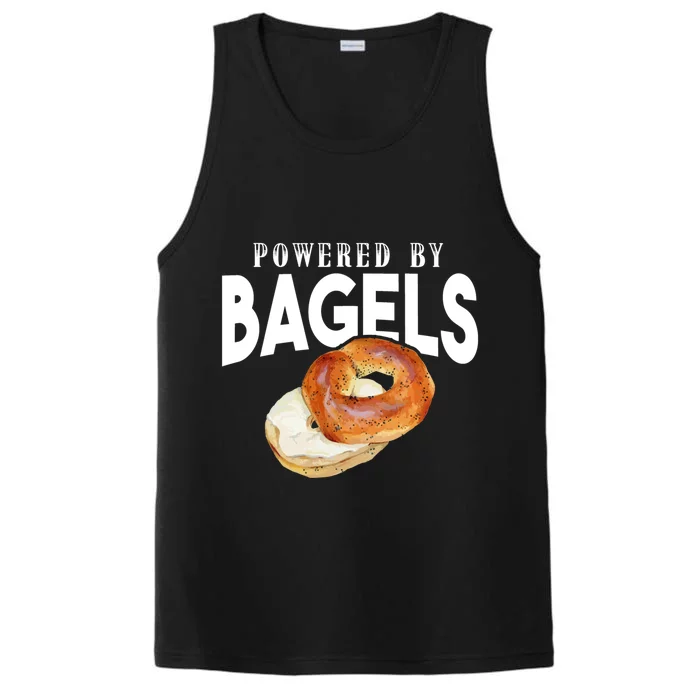 Funny Bagel Lover Funny Gift Powered By Bagels Gift Performance Tank