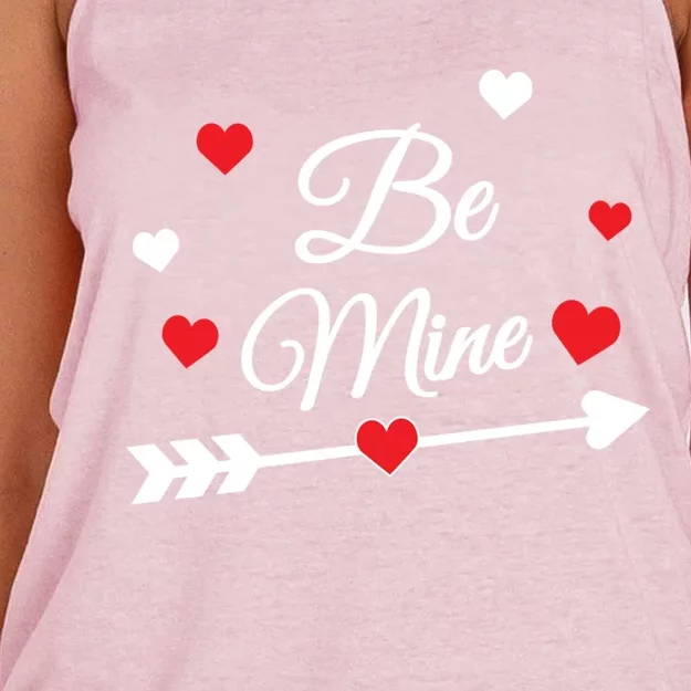 Funny Be Mine Valentine's Day Cute Heart Cool Gift Women's Knotted Racerback Tank