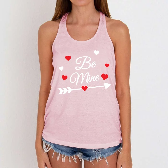 Funny Be Mine Valentine's Day Cute Heart Cool Gift Women's Knotted Racerback Tank