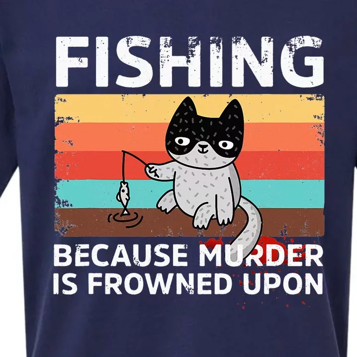 Fishing Because Murder Is Frowned Upon Funny Fisherman Joke Sueded Cloud Jersey T-Shirt