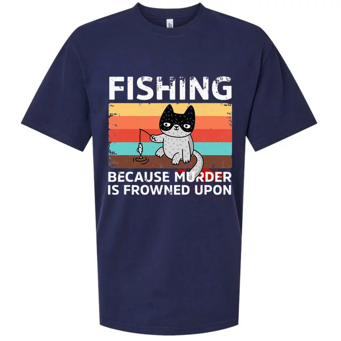 Fishing Because Murder Is Frowned Upon Funny Fisherman Joke Sueded Cloud Jersey T-Shirt