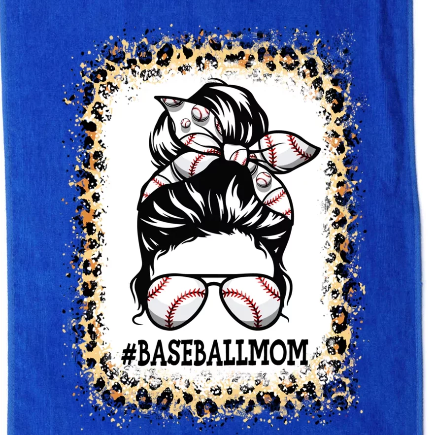 Funny Baseball Mom Messy Bun Player Mom Mother's Day Gift Platinum Collection Golf Towel