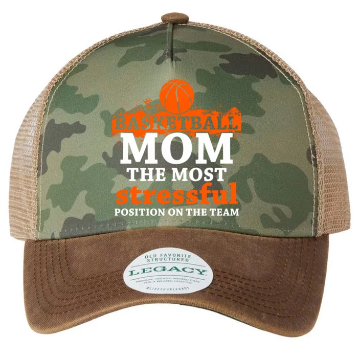 Funny Basketball Mom Most Stressful Position On The Team Legacy Tie Dye Trucker Hat