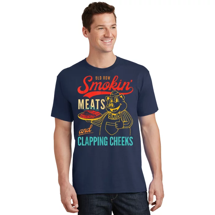 Funny Bbq Meat Groovy Smoking Meats And Clapping Cheeks T-Shirt