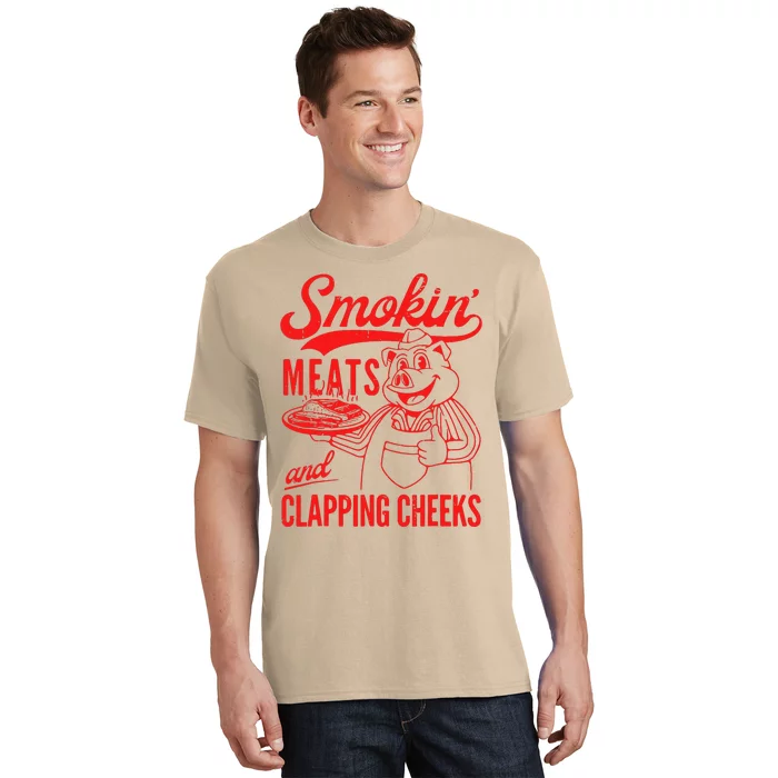 Funny Bbq Meat Groovy Smoking Meats And Clapping Cheeks T-Shirt