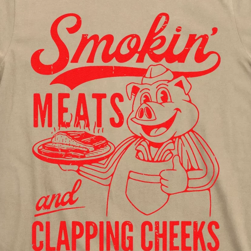 Funny Bbq Meat Groovy Smoking Meats And Clapping Cheeks T-Shirt