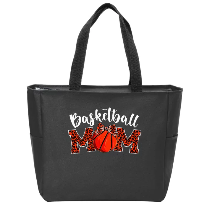 Funny Basketball Mom Leopard Mother's Day Zip Tote Bag