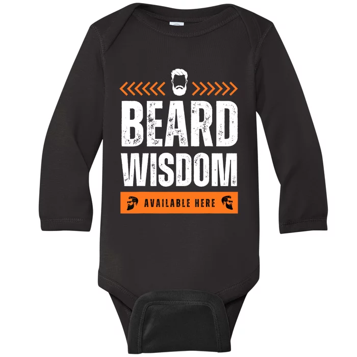 Funny Beard Man Tee Epic Beardeds Gifts - Beard Wisdom Baby Long Sleeve Bodysuit