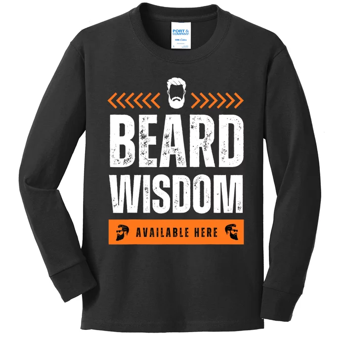 Funny Beard Man Tee Epic Beardeds Gifts - Beard Wisdom Kids Long Sleeve Shirt