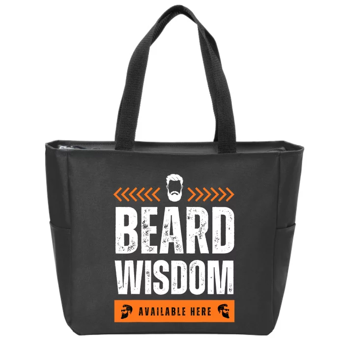 Funny Beard Man Tee Epic Beardeds Gifts - Beard Wisdom Zip Tote Bag