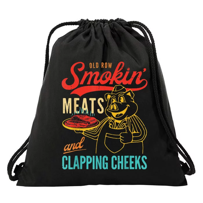 Funny Bbq Meat Groovy Smoking Fun Drawstring Bag