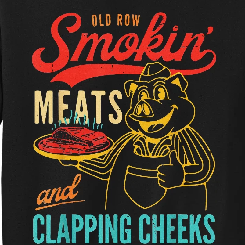 Funny Bbq Meat Groovy Smoking Fun Tall Sweatshirt