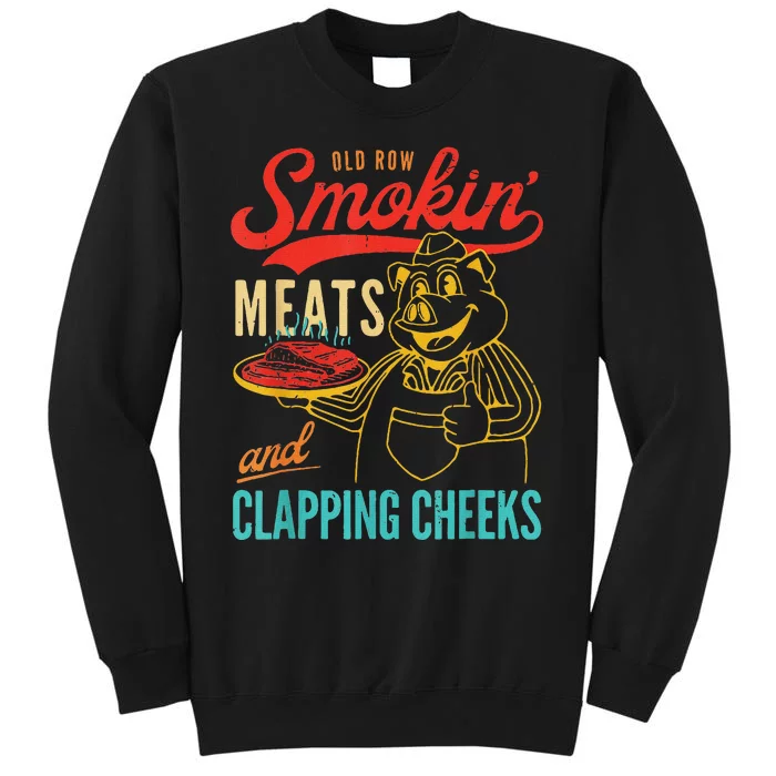 Funny Bbq Meat Groovy Smoking Fun Tall Sweatshirt