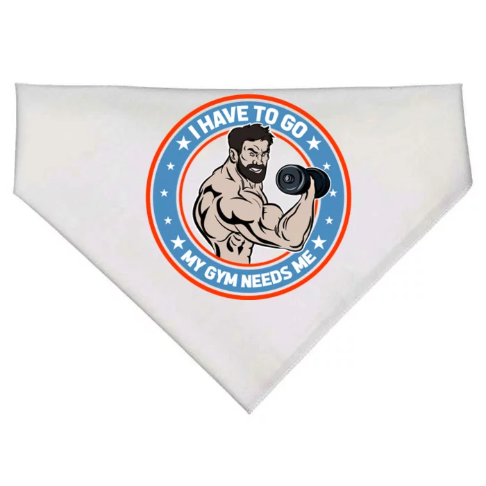 Funny Bodybuilder My Gym Needs Me Workout Gift USA-Made Doggie Bandana