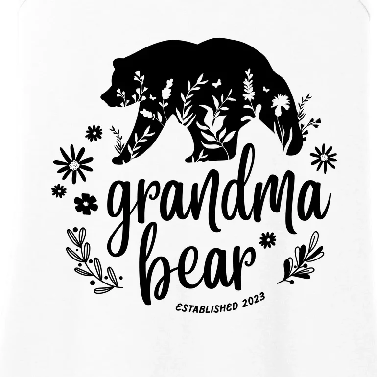 Floral Bear Matching Family Outfits, Funny Grandma Bear Ladies Essential Tank