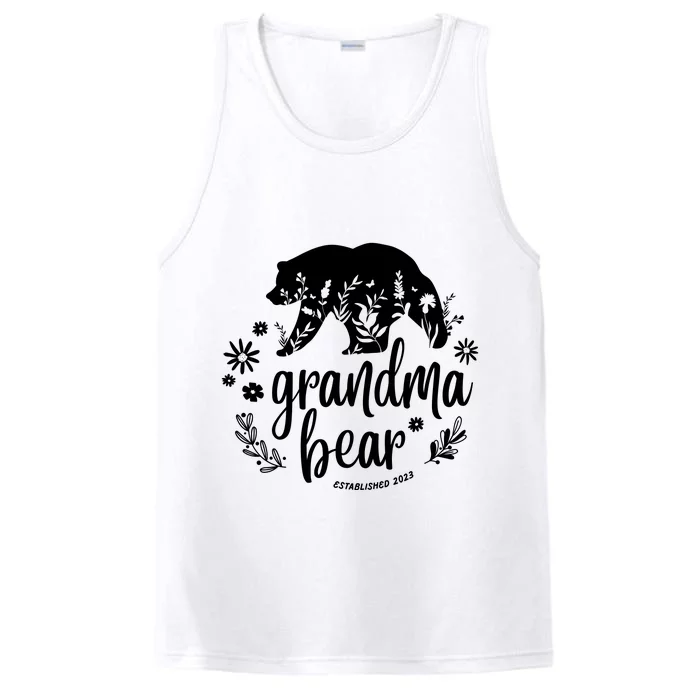 Floral Bear Matching Family Outfits, Funny Grandma Bear Performance Tank