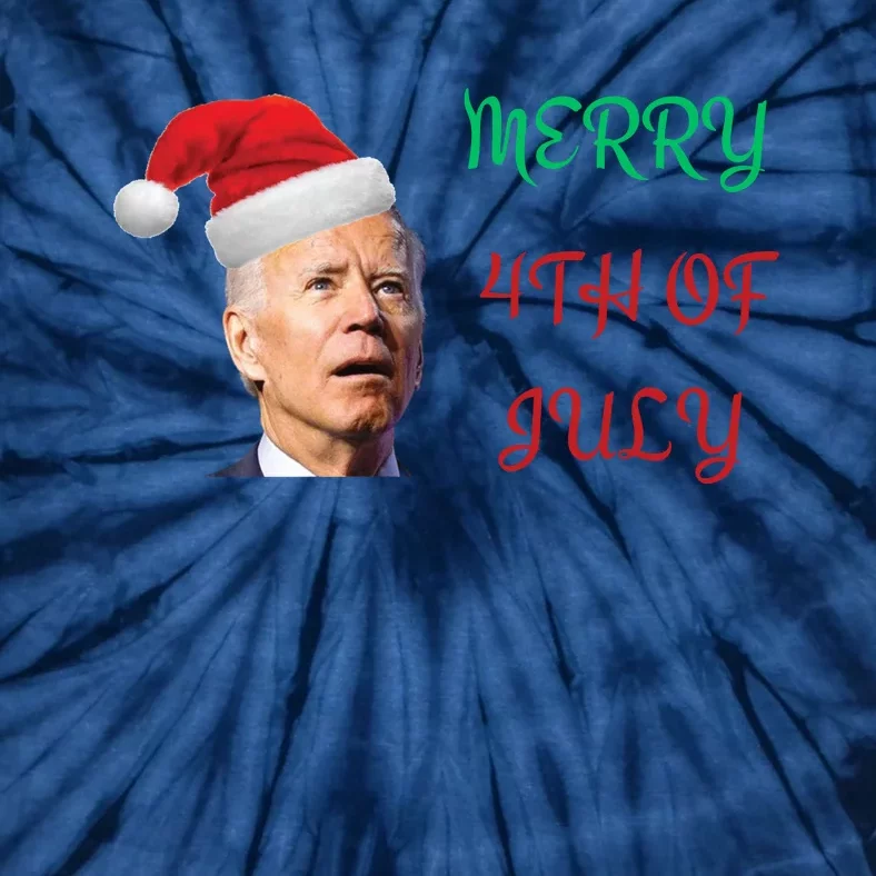 Funny Biden Merry 4th Of July Christmas Red And Green Tie-Dye T-Shirt