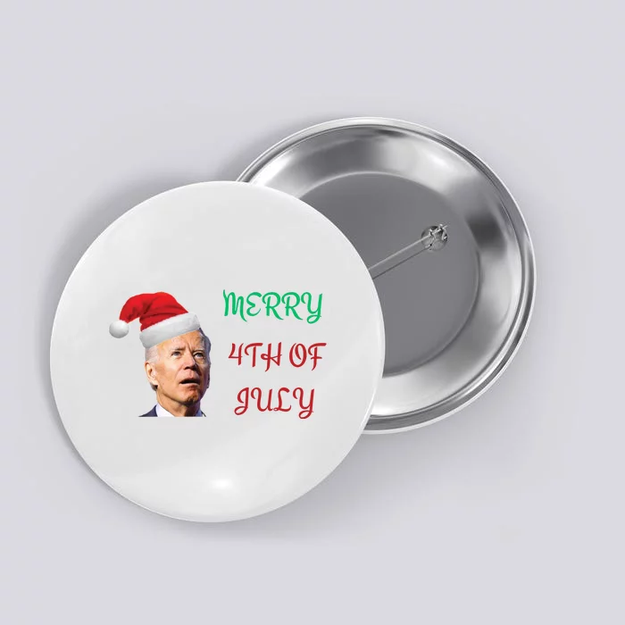 Funny Biden Merry 4th Of July Christmas Red And Green Button