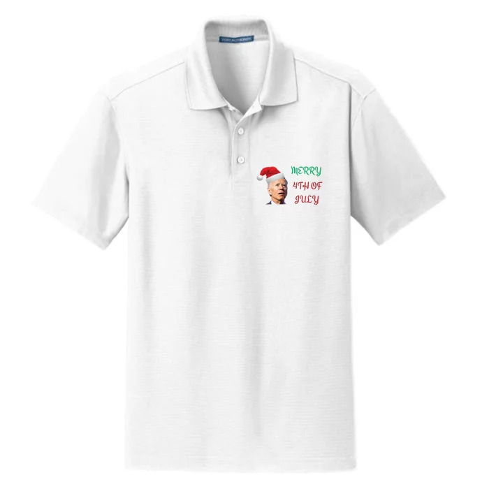 Funny Biden Merry 4th Of July Christmas Red And Green Dry Zone Grid Performance Polo