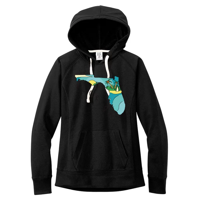 Florida Beach Map Women's Fleece Hoodie