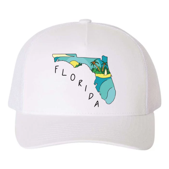 Florida Beach Map Yupoong Adult 5-Panel Trucker Hat