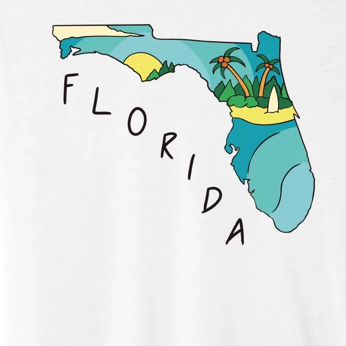 Florida Beach Map ChromaSoft Performance T-Shirt