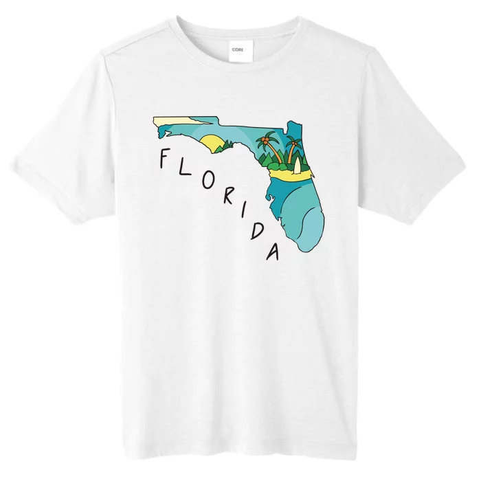 Florida Beach Map ChromaSoft Performance T-Shirt