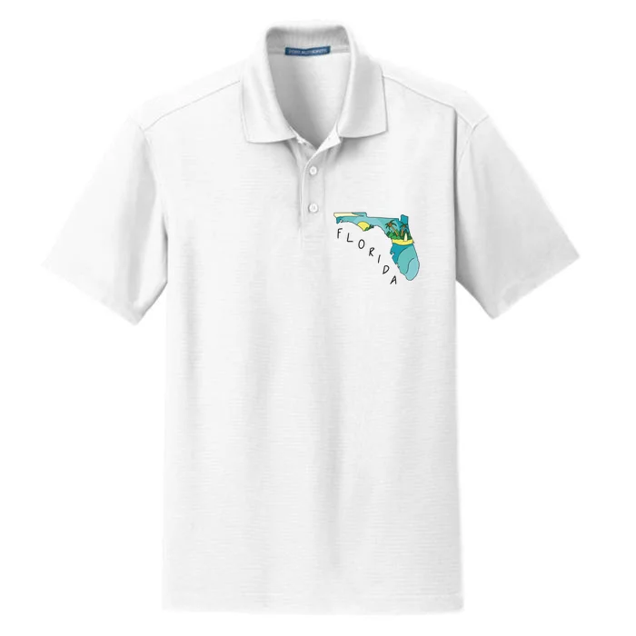 Florida Beach Map Dry Zone Grid Performance Polo