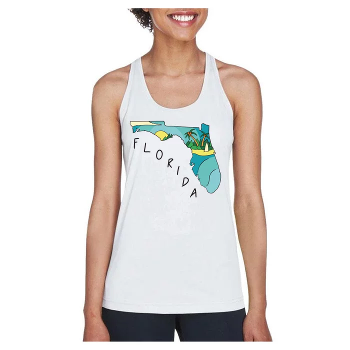 Florida Beach Map Women's Racerback Tank