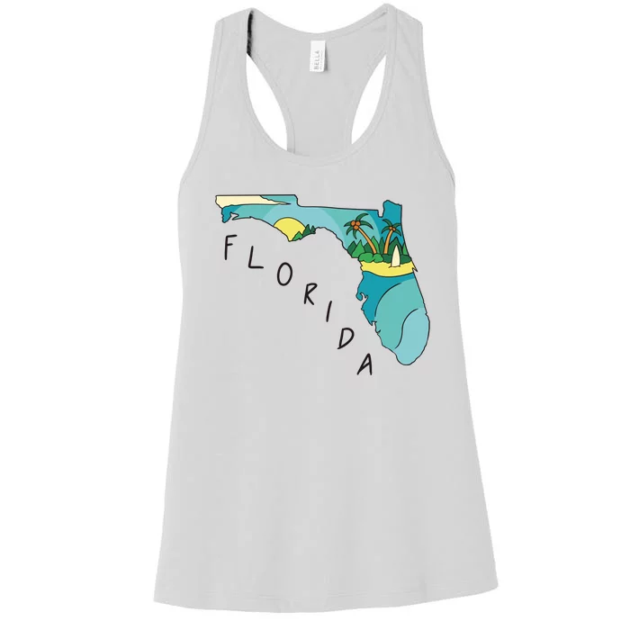 Florida Beach Map Women's Racerback Tank