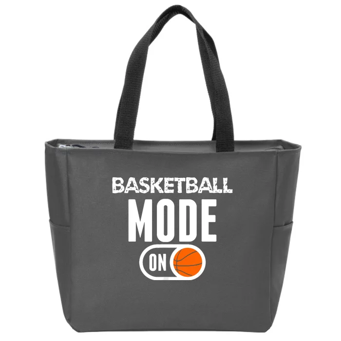 Funny Basketball Mode On Basketball Sport Gift Zip Tote Bag