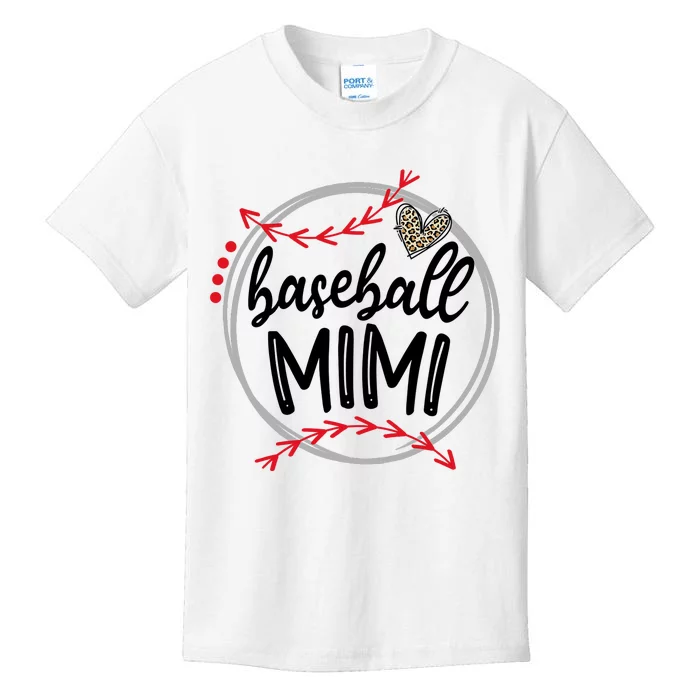 Funny Baseball Mimi Leopard Baseball Lovers Kids T-Shirt