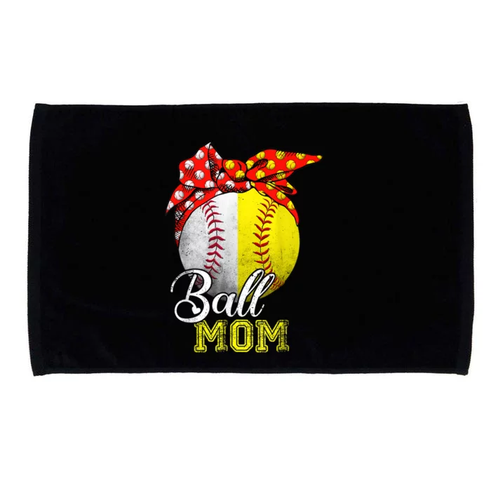 Funny Ball Mom Softball Baseball Gifts For Women Mothers Day Microfiber Hand Towel