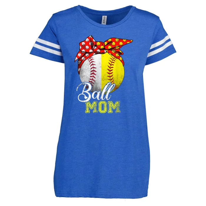 Funny Ball Mom Softball Baseball Gifts For Women Mothers Day Enza Ladies Jersey Football T-Shirt