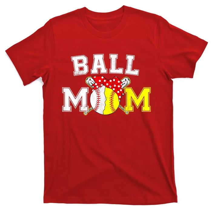 Funny Ball Mom Softball Baseball Gifts For Women Mothers Day T-Shirt