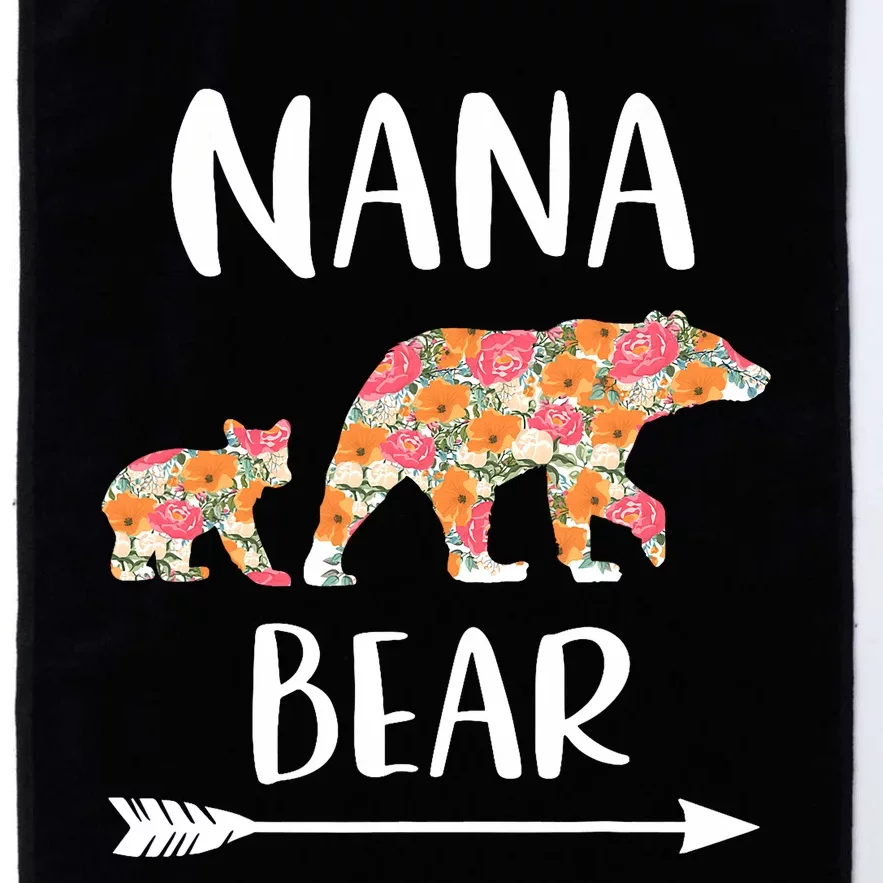 Floral Bear Matching Family Outfits Funny Nana Bear Platinum Collection Golf Towel