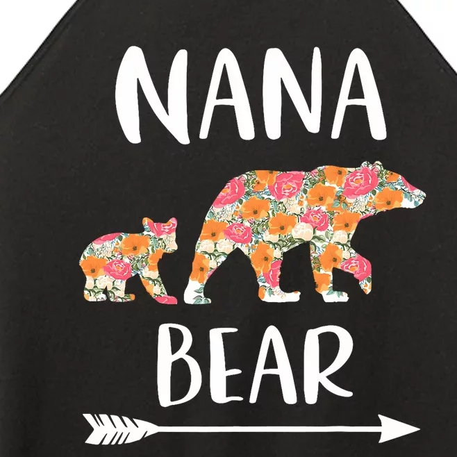 Floral Bear Matching Family Outfits Funny Nana Bear Women’s Perfect Tri Rocker Tank