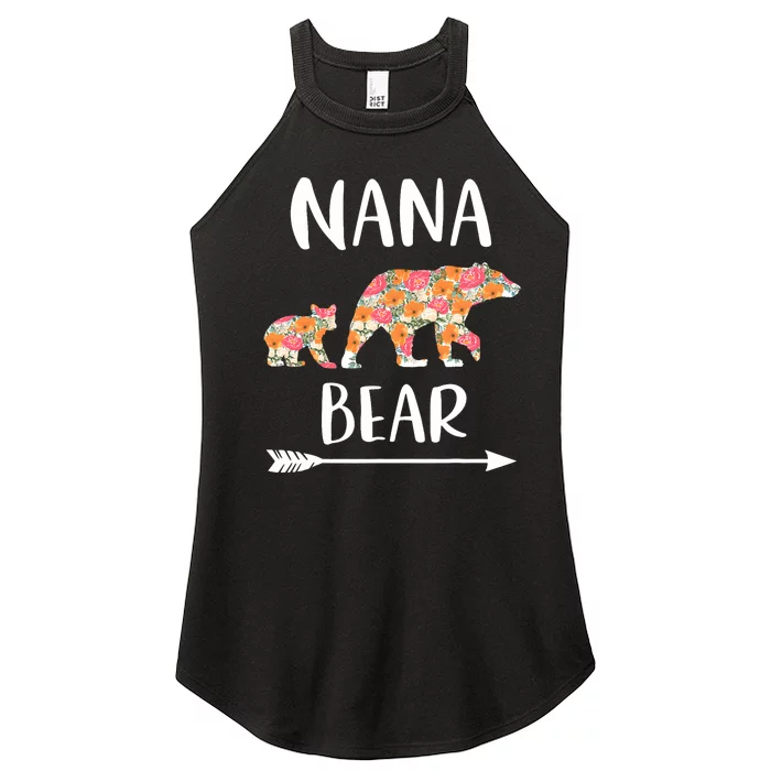 Floral Bear Matching Family Outfits Funny Nana Bear Women’s Perfect Tri Rocker Tank